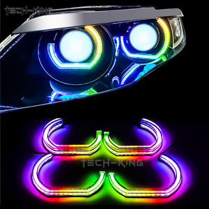 TECH-KING LED Crystal Acrylic Halo Angel Eyes RGBW Chasing Multi Color APP Control para BMW E90 E92 F10 F30 12V-24V Car Retrofit - Product Image 3