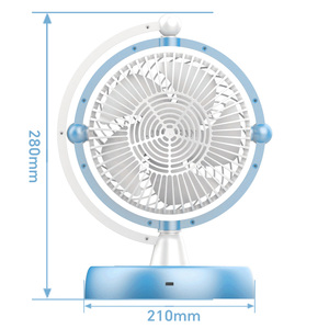 Ventilador USB Recargable con Luz LED, Ventilador de Escritorio Innovador con Diseño de <span class=keywords><strong>Planeta</strong></span> Espacial para Coche, Uso en Exteriores y en el Hogar - Product Image 3