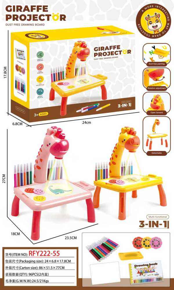 Mini table de projection de cerf avec lumières (3 projecteurs)