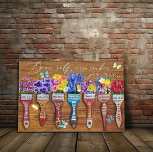 Pintura en lienzo de mariposa Dear Yourself Remember You Floral Print Wall Art Print Sala de estar Dormitorio Decoración de pared Arte - Product Image 4