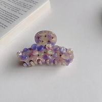 Pince à cheveux élégante faite à la main pour femme, personnalisable, légère, écologique, moyenne, en acétate, avec fleur en strass et motif griffe de requin