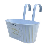 Jardinière suspendue ovale de style nouveau avec double crochet, design détachable pour balcon, utilisation intérieure/extérieure, pot de fleurs