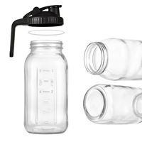 Pot de cafetière 32oz Cold Brew verre épais polyvalent voyage eau boisson Mason Jar couvercle à bec verseur avec filtre en acier inoxydable
