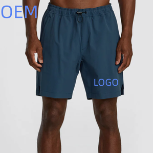 Pantalones Cortos Deportivos de Cintura Alta para Hombre, con Logotipo Personalizado, Color Sólido, 100% Poliéster, Secado Rápido, Talla Grande, para Playa - Product Image 1