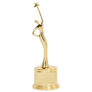 Trophée en métal haut <span class=keywords><strong>de</strong></span> gamme, personnalisé, or, figurine d'étoile féminine, statue vintage, <span class=keywords><strong>acteur</strong></span>, super trophée JS45 - Product Image 1