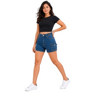 Wholesale Women's <b>Jeans</b> <b>Shorts</b> Custom Denim <b>Shorts</b> <b>High</b> Rise <b>High</b> <b>Waist</b> Ripped Casual Summer <b>Shorts</b> Stretch Cotton Fashion Denim - Product Image 1