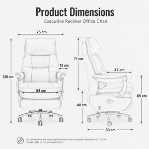 Poltrona da Ufficio Elettrica Reclinabile di Lusso con Massaggio Lombare e Poggiapiedi per Dirigenti e Manager - Product Image 5