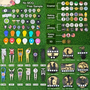 Marcador de bola de golf con grabado, juego de metal aleatorio, venta al por mayor, clip magnético personalizado, herramienta de divot personalizada, marcador de bola de golf con pieza extraíble - Product Image 5