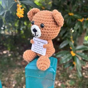 Regali Positivi: Orsetto di Crochet Fatto a Mano, Bambola Emozionale Lavorata a Maglia, Orsetto di Crochet per il Supporto e la Positività, Ideale come Regalo - Product Image 4