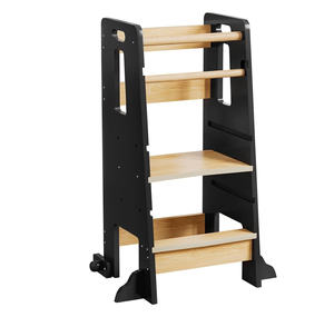 Tour d'apprentissage Montessori à partir <span class=keywords><strong>de</strong></span> 1 an, tour d'apprentissage réglable en hauteur sur 3 niveaux avec <span class=keywords><strong>protection</strong></span> contre <span class=keywords><strong>l</strong></span>'inclinaison, solide - Product Image 1