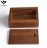 Kotak Cincin Tema Malaikat Kayu Walnut Poles Elegan Baru 2026 dengan Tutup untuk Lamaran & Pertunangan