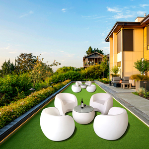 Sofá Silla Semicircular para Exteriores, Impermeable, <span class=keywords><strong>de</strong></span> Plástico PE Blanco, Sofá Individual para Piscina, Muebles <span class=keywords><strong>de</strong></span> Exterior, Silla para Bodas, Silla para Cafetería, Bar, Cafetería - Product Image 2