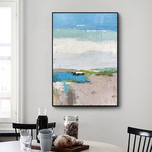 Pintura al óleo abstracta enmarcada lienzo Wal paisaje hecho a mano paisaje árbol camino lienzo pinturas al óleo para decoración <span class=keywords><strong>de</strong></span> pared - Product Image 2