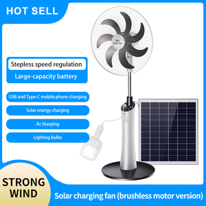 Multifunctional 16/18 Inch Rechargeable Solar DC <strong>Powered</strong> ABS Electric Stand Pedestal <strong>Fan</strong> with Remote Control - Product Image 2