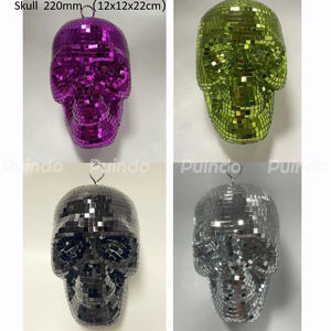 عظم هالويون ، مرآة جمجمة إبداعية ، عاكس زجاجي ، ديكور هالويون ، متجر هالويون - Product Image 2