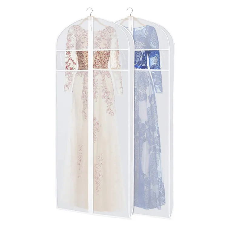 Manufacturers Supply Frosted PEVA Wedding Garment Bag Simple Fashion Dress Cover Translucent Garment Bags Long Dust Cover