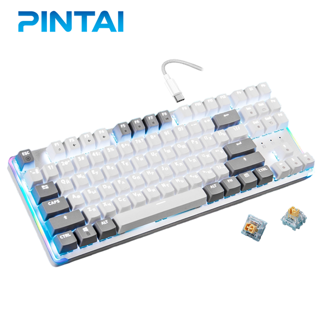 RGB Backlit Mechanical Keyboard Wired Gaming Keyboard Small Compact 87 Keys Keyboard