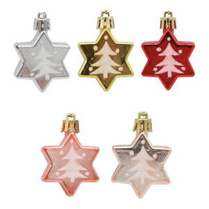 Palline di <span class=keywords><strong>Natale</strong></span> in Plastica di Lusso a Cinque Stelle con Stampa UV, <span class=keywords><strong>Decorazioni</strong></span> Festive per le Vacanze - Product Image 1