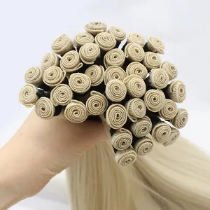 Großhandel Remy Virgin neue handgebundene Flechtung Haarverlängerung doppelt gezogene handgebundene unsichtbare Flechten