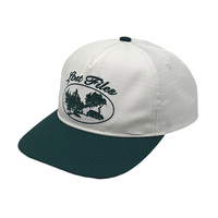 Gorra de 5 Paneles Ripstop Sin Estructura con Bordado, Visera Plana, Hebilla de Plástico, Ajuste Flexible, para Escalar, Montar, Gorra de Papá con Patrón de Letras, Unisex