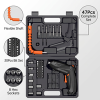 TIGER LINGUAN Gw47-24 Ensemble de tournevis électrique rechargeable, kit d'outils miniatures 47 pièces, couple de 3,5 Nm, étui rigide OEM pour usage domestique