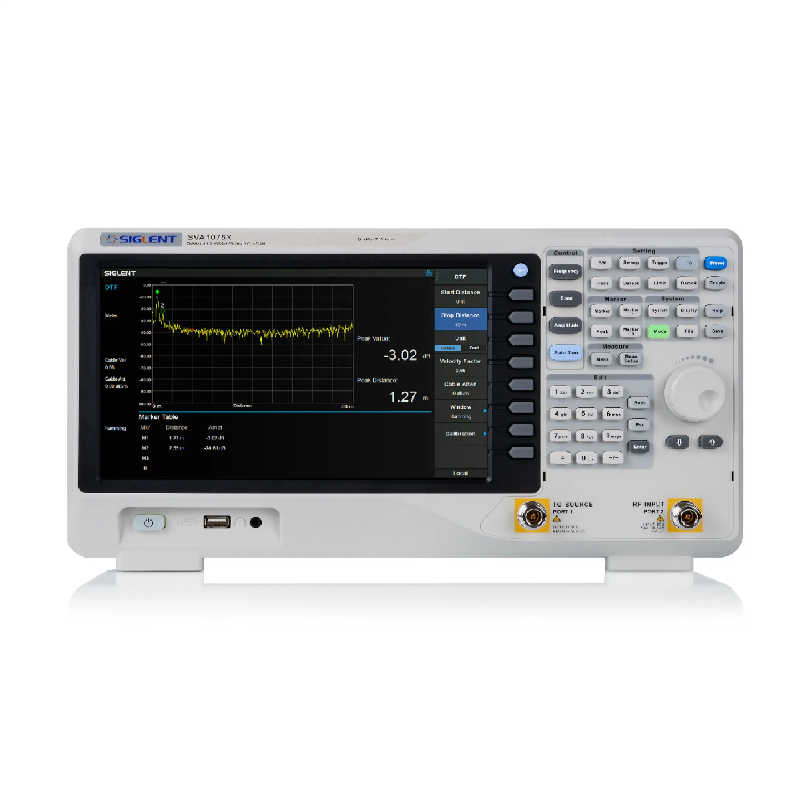 SiglentSVA1075Xスペクトルおよびベクトルネットワークアナライザー周波数範囲9 kHz〜7.5 GHz