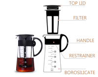 Cafetière à froid de haute qualité 900 ml, pot à café glacé avec poignée, cafetière à froid