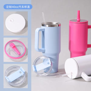 40Oz Insulated Tumbler Stainless Steel Double Wall With Straw Travel Mug Large Capacity Portable <b>For</b> Cold Hot Drinks - Product Image 3