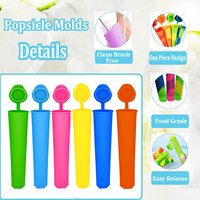 Moule à Glace en Silicone Wpunwen Moules à Popsicle avec Couvercles 6 Pièces Moules à Popsicle en Silicone Tubes à Popsicle Réutilisables avec Brosse Propre