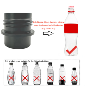 Adaptador de botella de burbujas PET calibre 28 personalizable para máquinas <span class=keywords><strong>SodaStream</strong></span> como Fizzi <span class=keywords><strong>DUO</strong></span> Terra Art Gaia A200 y G100 - Product Image 2