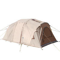 Tente tunnel gonflable automatique camouflage pour 6-8 personnes, ouverture instantanée sans configuration, imperméable et résistante au soleil, idéale pour le camping estival