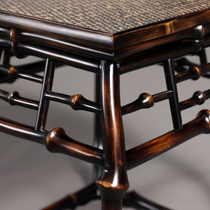 Tabouret de tambour en bambou de style Ming, carré, 33x31x41cm, table à thé durable, support pour bonsaï - Product Image 4