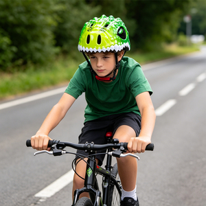 Nouveau casque de sécurité pour enfant en PC et EPS résistant aux chocs, motif dinosaure de dessin animé, pour vélo, trottinette et skateboard, conforme à la norme EN1078 - Product Image 2