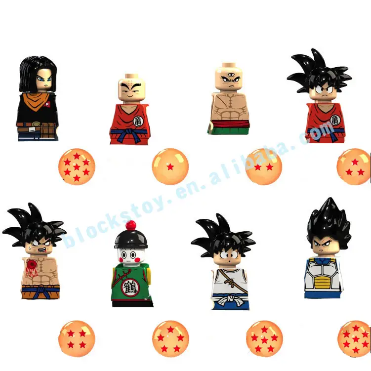 KT1007 Japanese Cartoon Anime DBZ Dragon Son Goku Gohan Vegeta Broli Gamma Ball Figure Comics Assemble Building Block Figure Toy