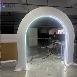 LEDA Elegant White Arch Curved White Lighted Wedding Backdrop Column Stand for Wedding Event Party - Product Image 6
