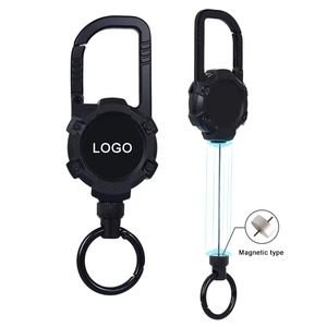 Porte-badge rétractable magnétique robuste et durable avec logo personnalisé, mousqueton porte-clés pour activités de plein air, pêche et voyages - Product Image 2