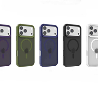 Coque de téléphone portable magnétique antichoc en TPU+PC mat Vkoo pour iPhone 17 16 15 14 Pro Max, emballage en sac OPP