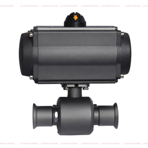 Vente de liquidation B2B COVNA, vanne à bille pneumatique de qualité alimentaire en acier inoxydable 304 à trois voies de 1 pouce, à bride sanitaire - Product Image 4