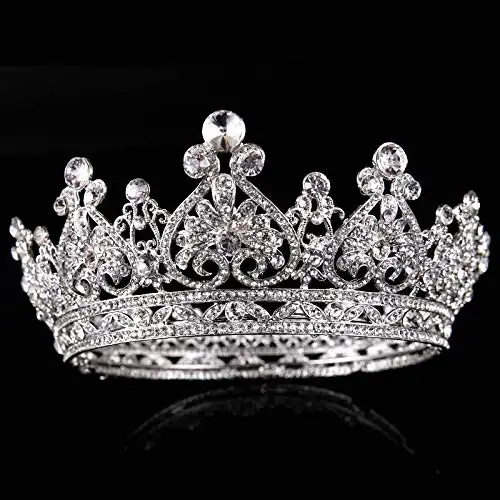 Hot Selling Pageant Silver Bridal Princess Rhinestones Wedding Jewelry Tiara Crown Of The Bride wedding