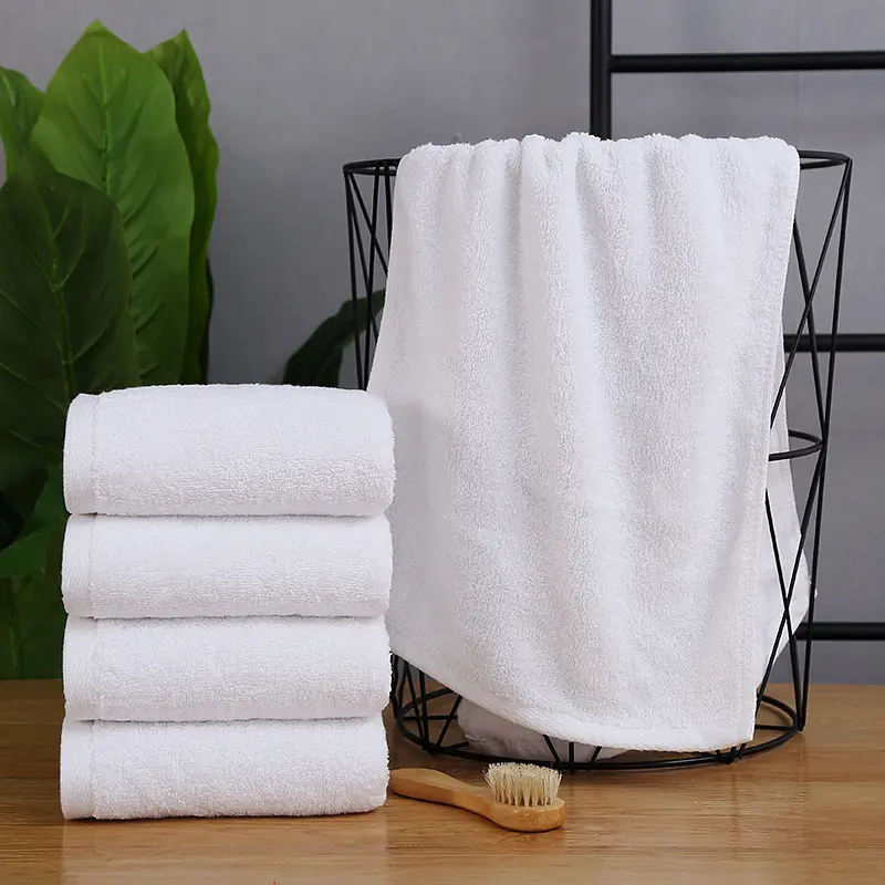 Conjuntos de toalhas de banho de hotel de luxo de algodão branco com logotipo personalizado de fábrica por atacado
