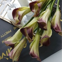 TKING Hersteller PU Calla-Lilien Künstliche Blumen Realistische Haptik Hochzeits-Brautsträuße Heim- und Außendekoration Fotografie