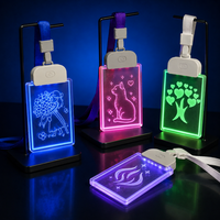 Badge LED portable personnalisé en acrylique avec impression numérique et gravure laser, avec cordon, pour conférences et promotions