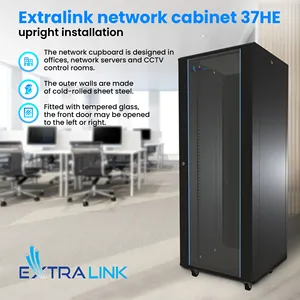 Extralink 37U 600x600 Noir Rackmount Data Center Serveur Rack Armoire Réseau Type Debout en Stock - Product Image 2