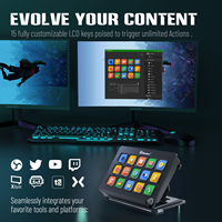Controlador de Atajos MiraBox 293V3, Teclado Macro con Teclas LCD para Edición de Video y Flujo de Trabajo de Productividad