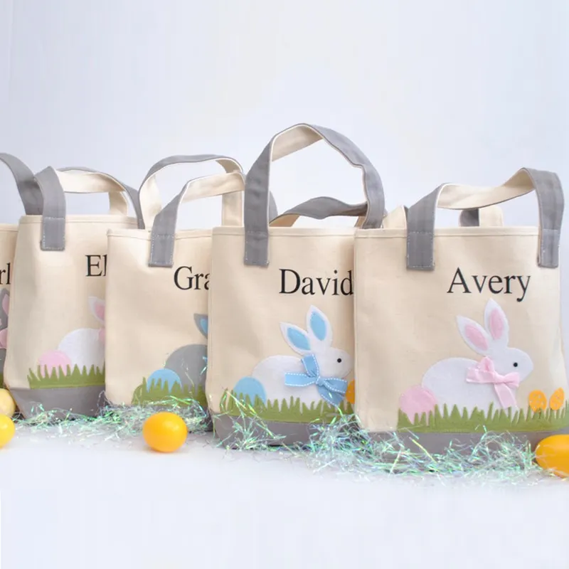 Personalized Custom Party First Easter Gift Bag For Kids Applique Easter Bunny Bags