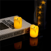 Bougies LED sans flamme en forme de pilier avec mèche noire, lumière réaliste pour la décoration de la maison, des mariages et des tables, vente en gros