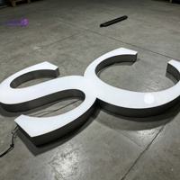 Enseigne LED 3D personnalisée résistante aux intempéries, lettres en acier inoxydable épaisses, signalétique commerciale extérieure pour devanture de magasin