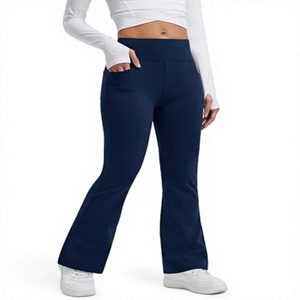 Women High Waist <b>Black</b> <b>Leggings</b> Slim Fit Knitted Spandex Cotton Winter Casual Solid Color Breathable Full Length Pants - Product Image 1