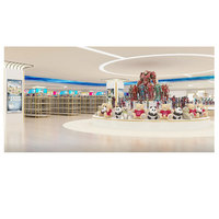 Aménagement de magasin de détail, plan de conception intérieure pour magasin d'enfants, vitrine de magasin de jouets pour enfants, étagères en verre