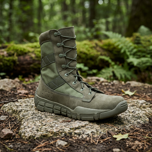 รองเท้าบูทเดินป่า HBA32 Hunting Combat ขนาด 7 นิ้ว สีเขียวมะกอก น้ำหนักเบา ผลิตในจีน พร้อมอุปกรณ์เสริม - Product Image 3